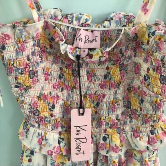 Kos Resort Floral Smocked Tie Strap Maxi Dress - Picture 5 of 6